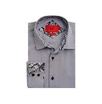 Elie Balleh Men's Slim Fit Houndstooth Dress Shirt