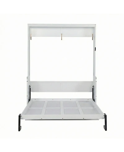 Clihome Queen Size Wood Vertical Murphy Bed, Space-Saving Hidden Wall Bed, Wall Bed Cabinet