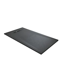 Casainc Wheelchair-Friendly Shower Base with Non-Slip Surface, Reversible Drain