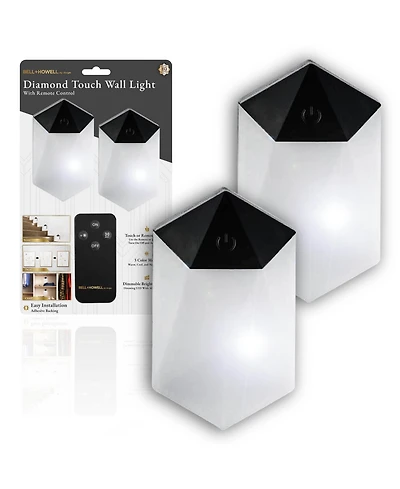 Bell + Howell 2-Pack Wireless Touch Led Wall Light Sconces with Remote