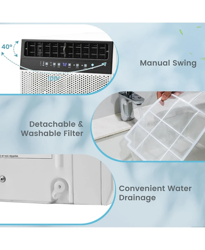 Ecooso 10000 Btu(Ashrae) Window Air Conditioner with Handy Remote
