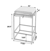Butler Specialty 2Seat Height Leather and Iron Backless Counter Height Stool with Footrest