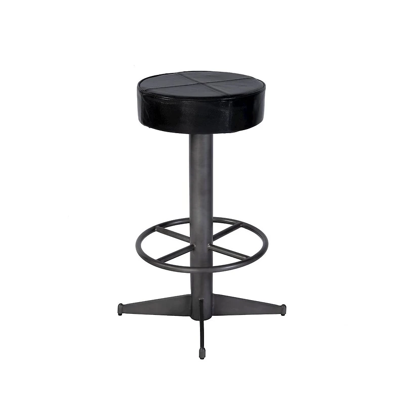 Butler Specialty Malcolm 30 in. Seat Height Leather and Iron Bar Stool