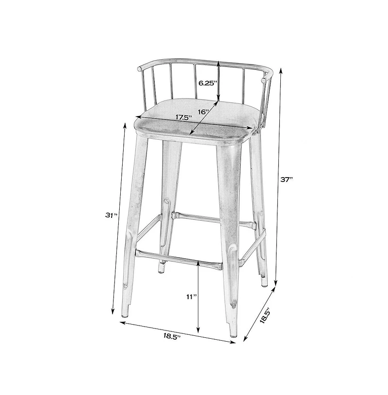 Butler Specialty Coriander Seat Height Leather Bar Height Stool