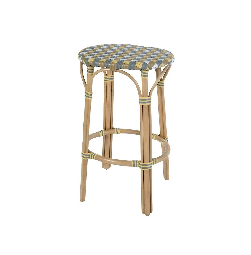 Butler Specialty Ballito 30 in. Seat Height Oval Rattan Bar Stool with Footrest