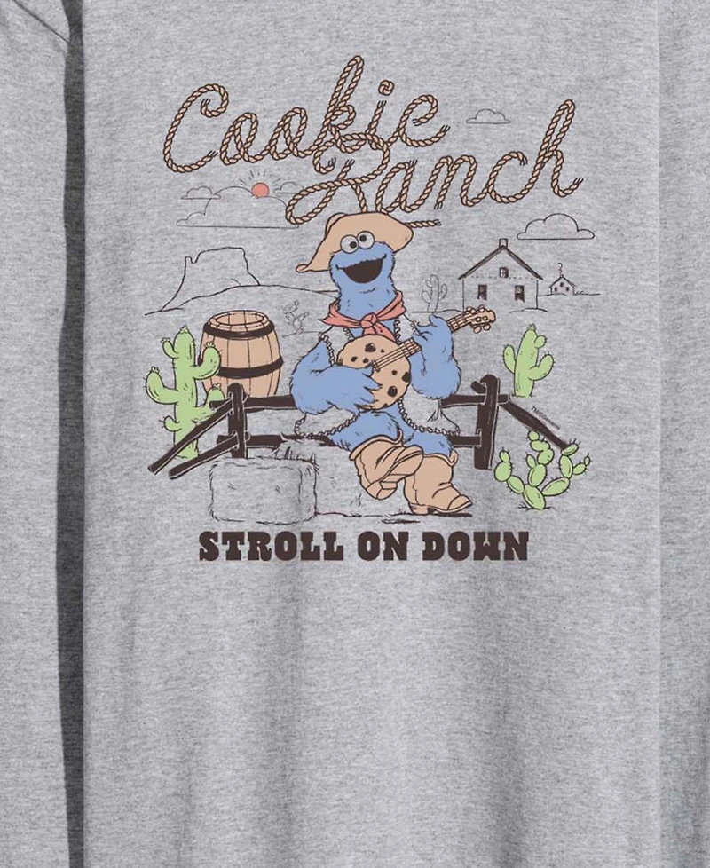 Airwaves Men's Sesame Street Cookie Ranch Long-Sleeve Graphic T-Shirt