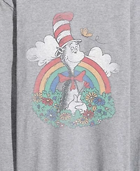 Airwaves Men's Dr. Seuss Cat The Hat Spring Vintage Faded Long-Sleeve Graphic T-Shirt