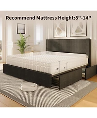 gaomon Platform Bed with 4 Storage Drawers