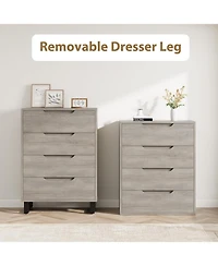 gaomon 41.5" Tall 4-Drawer Vertical Cabinet, Freestanding Wooden Closet Storage Chest for Living Room Hallway Entryway