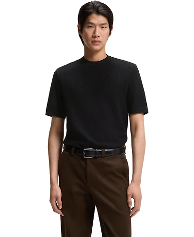 Boss by Hugo Men's Mercerized Cotton Basket Weave T-Shirt