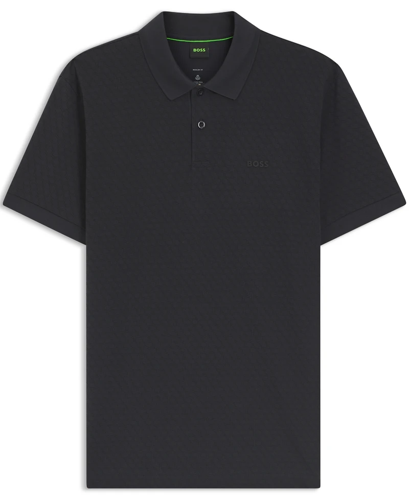 Boss by Hugo Men's Cotton-Pique Printed Pattern Polo Shirt