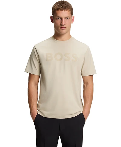 Boss by Hugo Men's Stretch Cotton Tonal Logo Relaxed-Fit T-Shirt