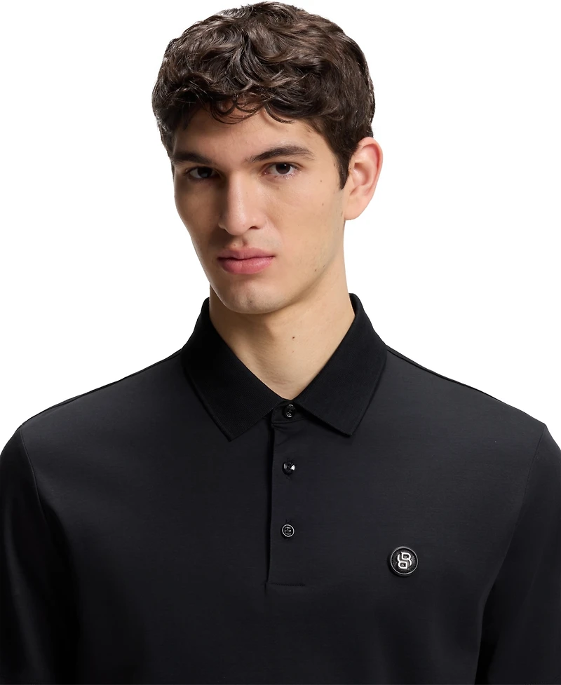 Boss by Hugo Men's Double B Monogram Mercerized-Cotton Polo Shirt