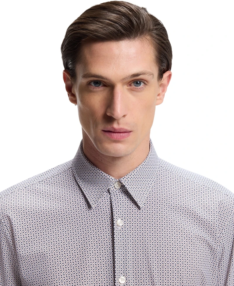 Boss by Hugo Men's Printed Performance-Stretch Jersey Slim-Fit Dress Shirt