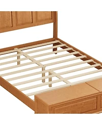 Streamdale Furniture Queen Sleigh Bed Frame with Tall Headboard and 64" Storage Bench