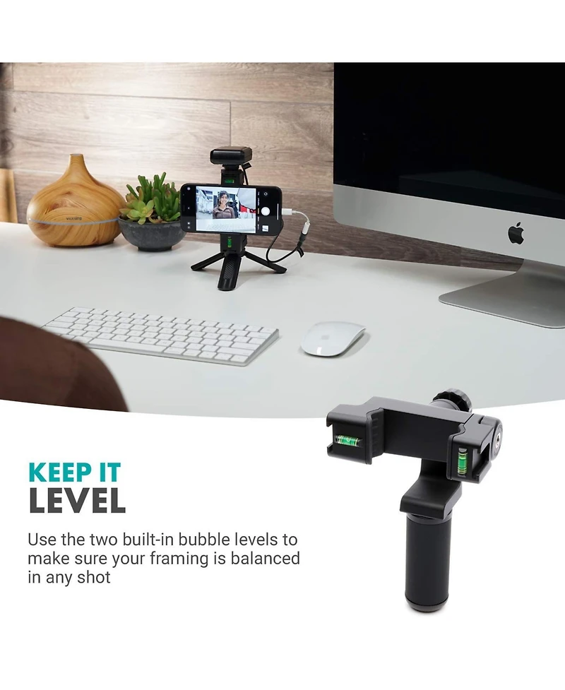 Movo P-3 Rotating Smartphone Tripod Mount with Vertical and Horizonal Positions