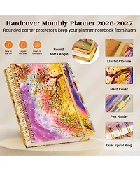 Gnuadz Planner 18 Month Weekly Monthly Daily Spiral Hardcover Agenda Organizer Tabs Calendar Tree 2026-2027