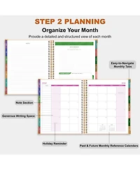 Gnuadz Planner 18 Month Weekly Monthly Calendar Tabs Hardcover Spiral Colorful Art Tree Agenda Teacher Work School 2026-2027