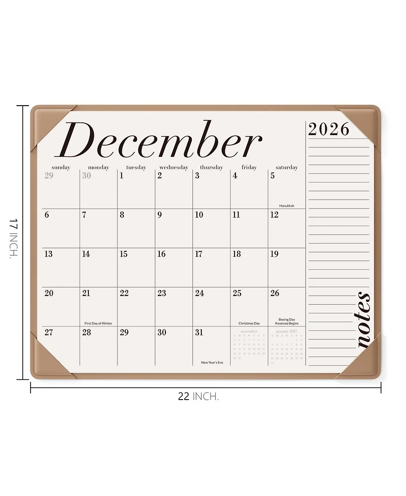 Gnuadz Desk Calendar 2026-2027 Desktop Mat Blotter