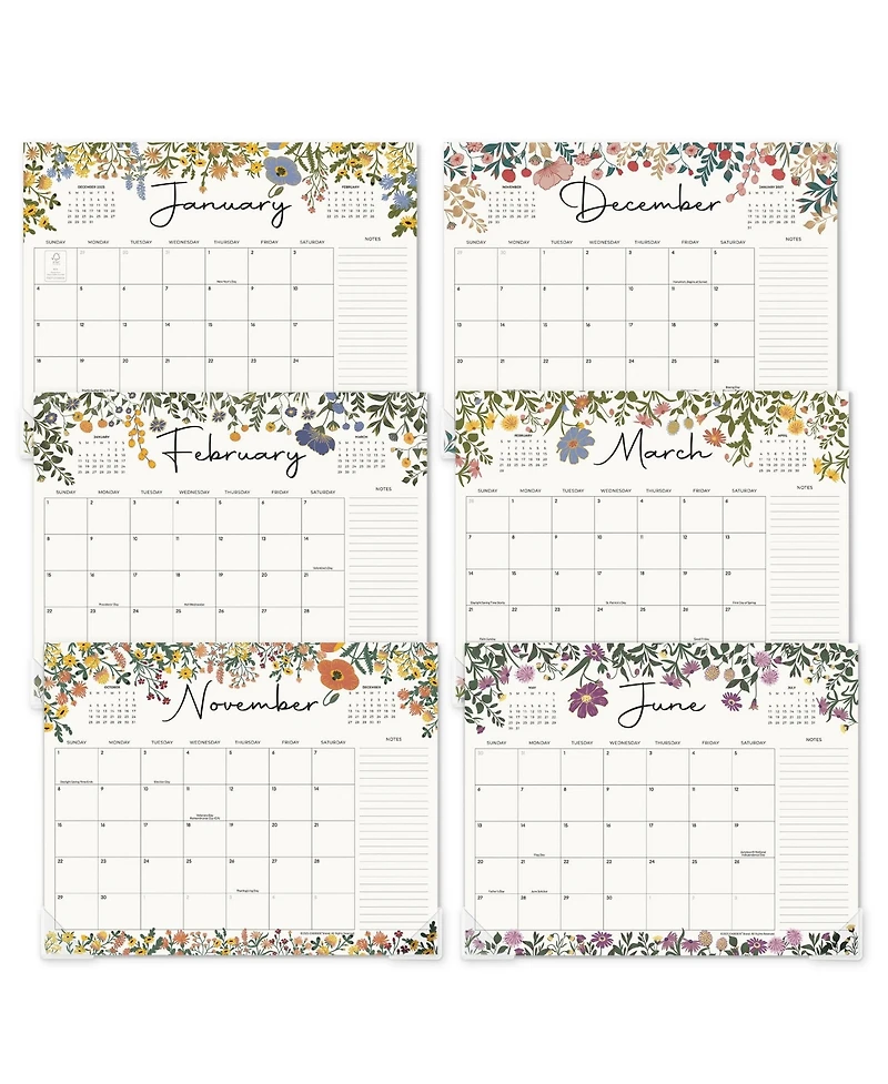 Gnuadz Desk Calendar 2026 Mat Pad Floral Apricot