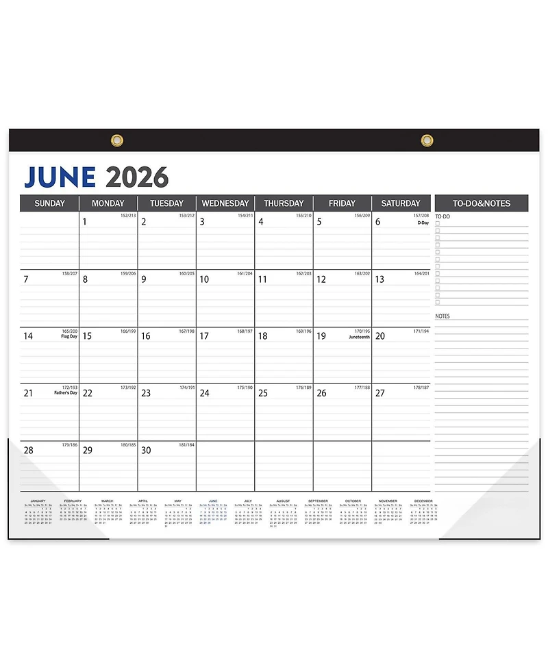Gnuadz Large Desk Calendar 2026-2027 ,19 Months Desktop Wall Julian Date To-Do Notes Corner Protectors School Home Office