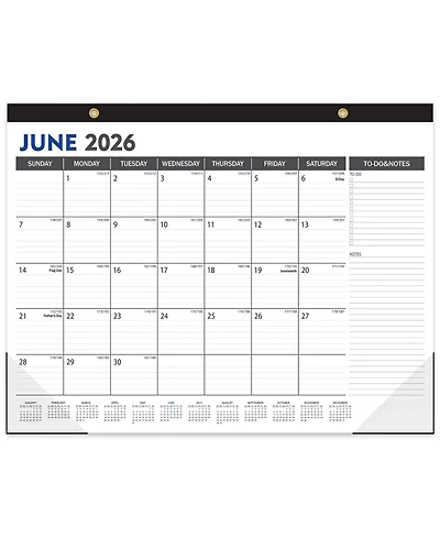 Gnuadz Large Desk Calendar 2026-2027 ,19 Months Desktop Wall Julian Date To-Do Notes Corner Protectors School Home Office