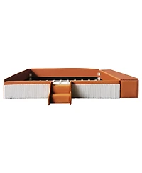 Streamdale Furniture Velvet Upholstered Daybed with Stairs and Gas Lift Storage