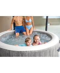 Intex PureSpa Greywood Deluxe Spa Set, 170 Bubble Jet Hot Tub with Cover, 85x28"
