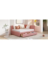 Streamdale Furniture Full Size Upholstered Daybed with 2 Storage Drawers