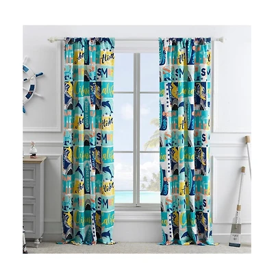 Greenland Home Fashions Bedroom Living Room Darkening Wave Rider Curtain Panel Set