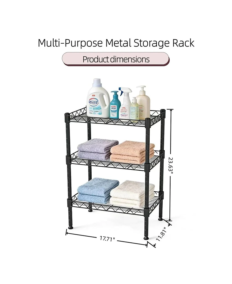 Streamdale Furniture 3-Tier Adjustable Metal Storage Rack