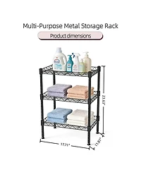 Streamdale Furniture 3-Tier Adjustable Metal Storage Rack