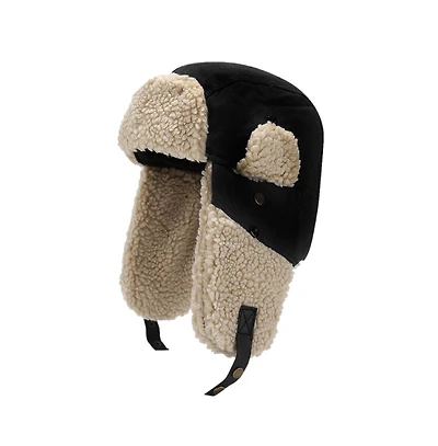Ayamaya Unisex Faux Fur Trapper Hat - Warm Winter Aviator Cap with Fleece Ear Flaps and Windproof Shell