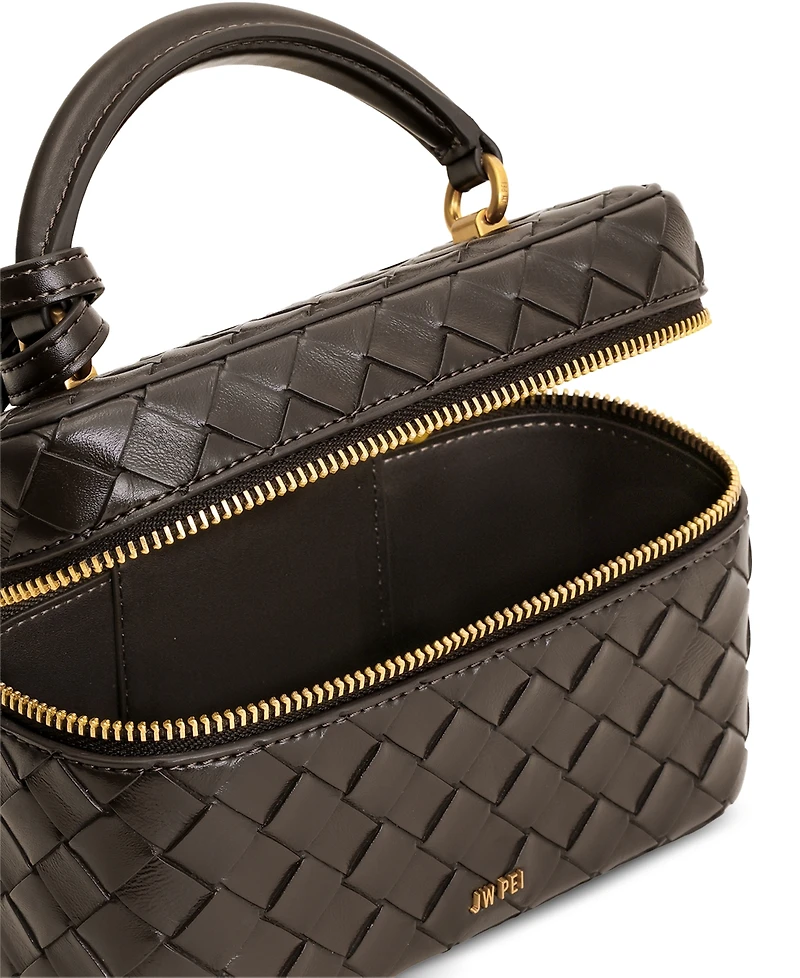 Jw Pei Cleo Woven Texture Box Shape Extra-Large Handle Satchel Handbag