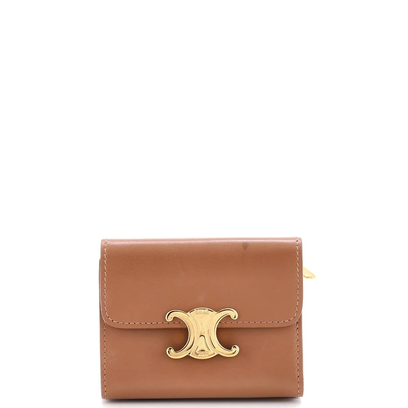Pre-Owned Celine Small Triomphe Trifold Wallet Leather