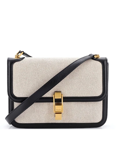 Pre-Owned Saint Laurent Medium Carre Satchel Canvas with Leather