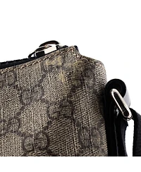 Pre-Owned Gucci Medium Front Zip Messenger Gg Coated Canvas