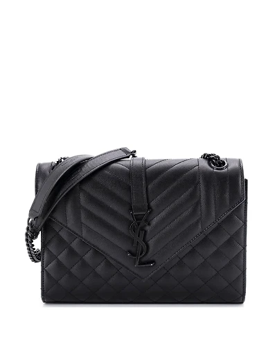 Pre-Owned Saint Laurent Medium Classic Monogram Envelope Satchel Mixed Matelasse Leather