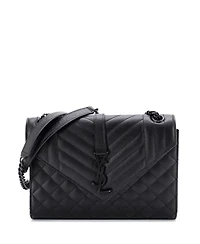 Pre-Owned Saint Laurent Medium Classic Monogram Envelope Satchel Mixed Matelasse Leather