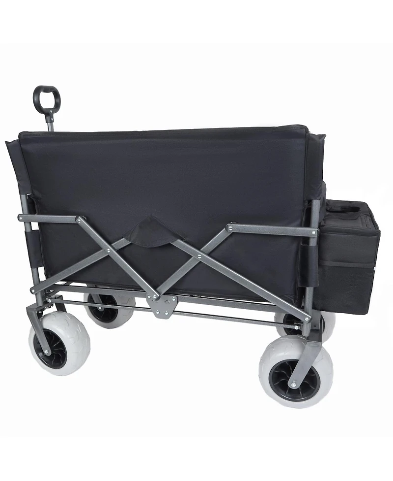 Streamdale Furniture 3-in-1 Folding Wagon with Bench Seat, 500 lbs Capacity, All-Terrain Tires