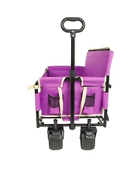 Streamdale Furniture 3-in-1 Folding Wagon Cart with Bench Seat, 500lbs Capacity