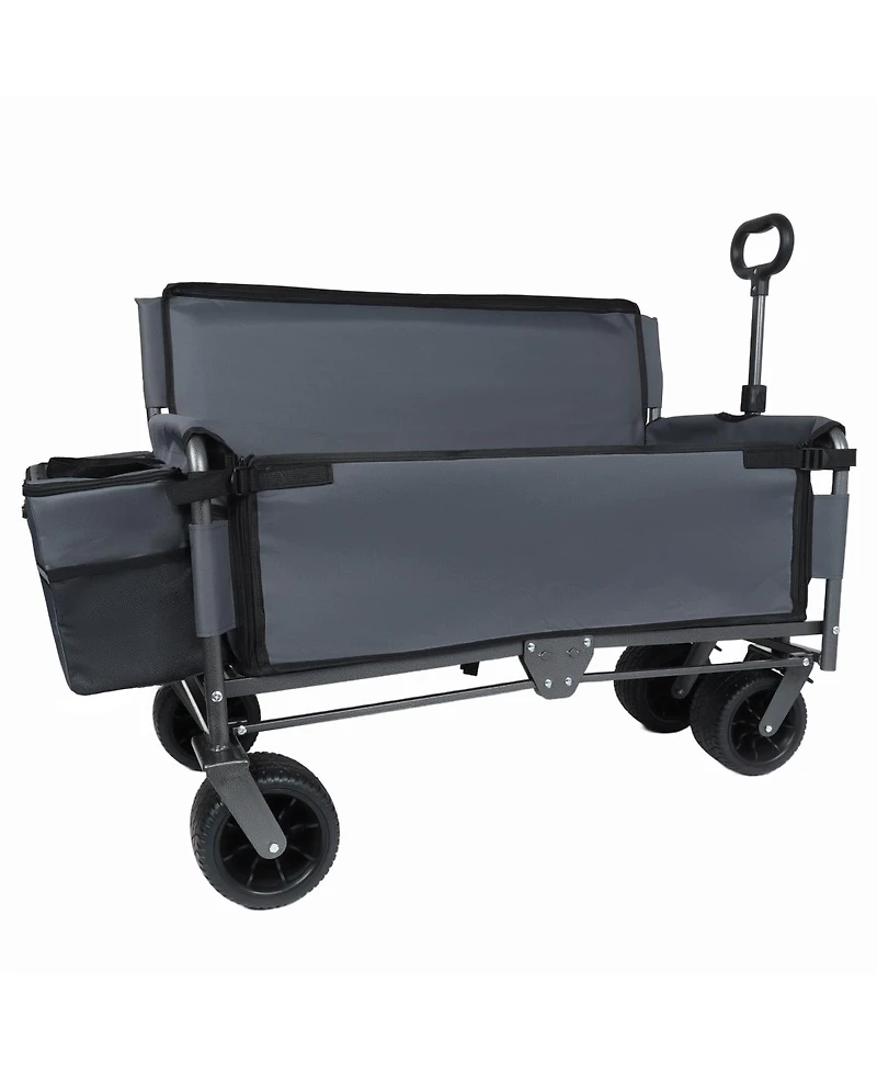 Streamdale Furniture 3-in-1 Folding Wagon Cart with Bench Seat