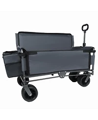 Streamdale Furniture 3-in-1 Folding Wagon Cart with Bench Seat