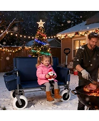 Streamdale Furniture 3-in-1 Folding Wagon with Bench Seat, 500lbs Capacity