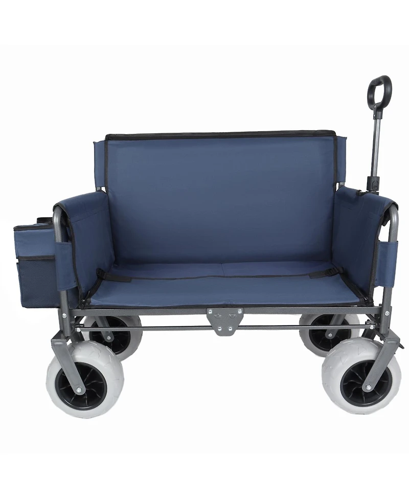 Streamdale Furniture 3-in-1 Folding Wagon with Bench Seat, 500lbs Capacity