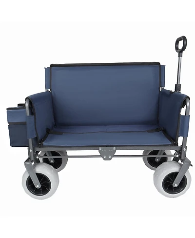 Streamdale Furniture 3-in-1 Folding Wagon with Bench Seat, 500lbs Capacity