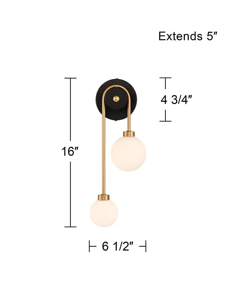 Possini Euro Design Possini Euro Adelia 16" High and Brass 2-Light Wall Sconce