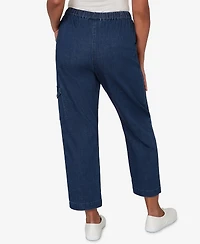 Alfred Dunner Women's Indigo Girls Pull-On Cargo Pocket Jeans