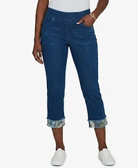 Alfred Dunner Women's Indigo Girls Sequin Embellished Ankle Jeans