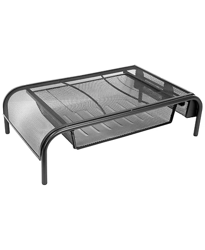 Mount-It! Metal Mesh Monitor Stand with Pull Out Drawer